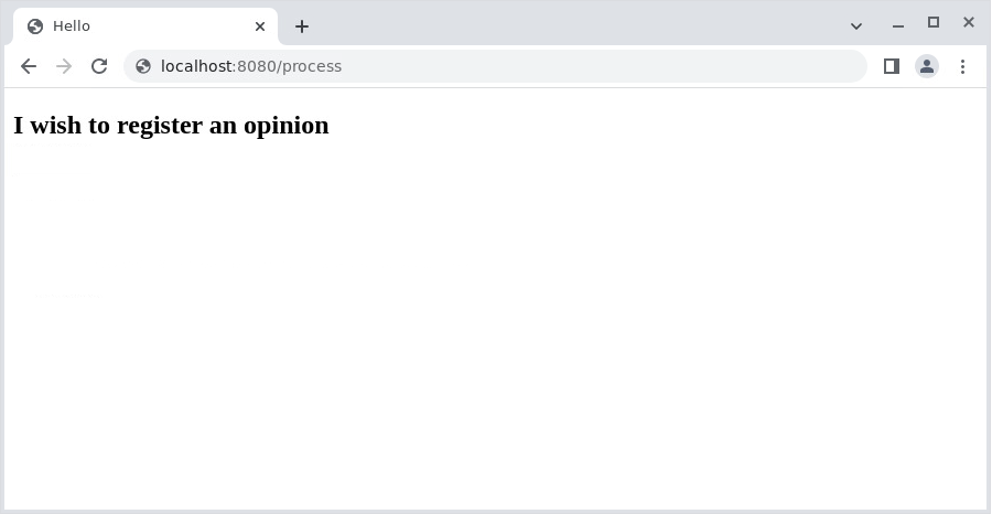 Output in browser
