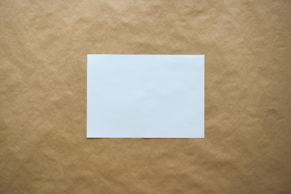 Top View / Mock up Card Template A4 Paper - Displayed on Craft Paper