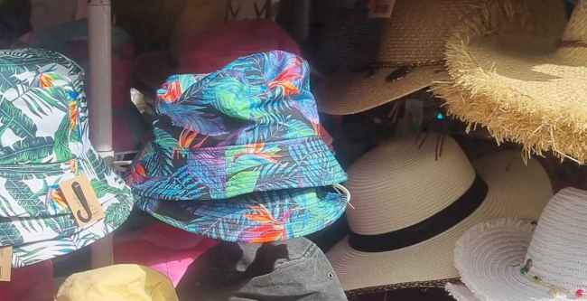 Hats on display in La-Tranche-sur-Mer